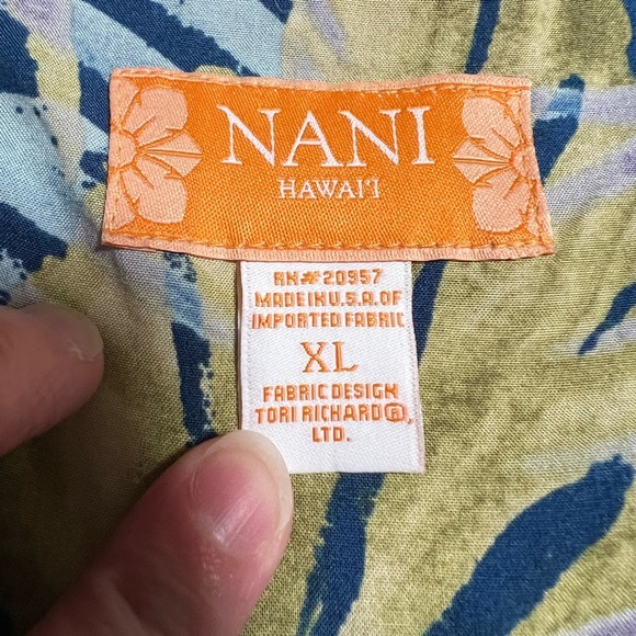 Nani Hawaii Tropical Babydoll Milkmaid Dress Size XL Hawaiian Y2K Resort Luau - Picture 6 of 8